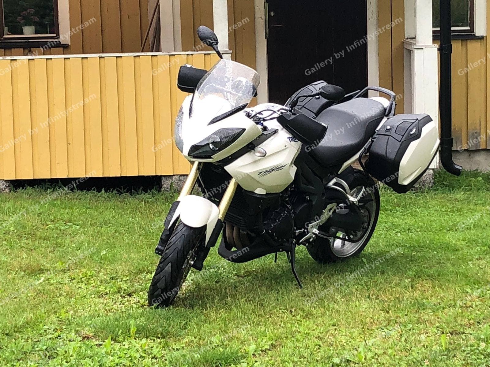 White motorcycle on grass